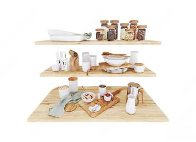 现代餐具3D模型下载